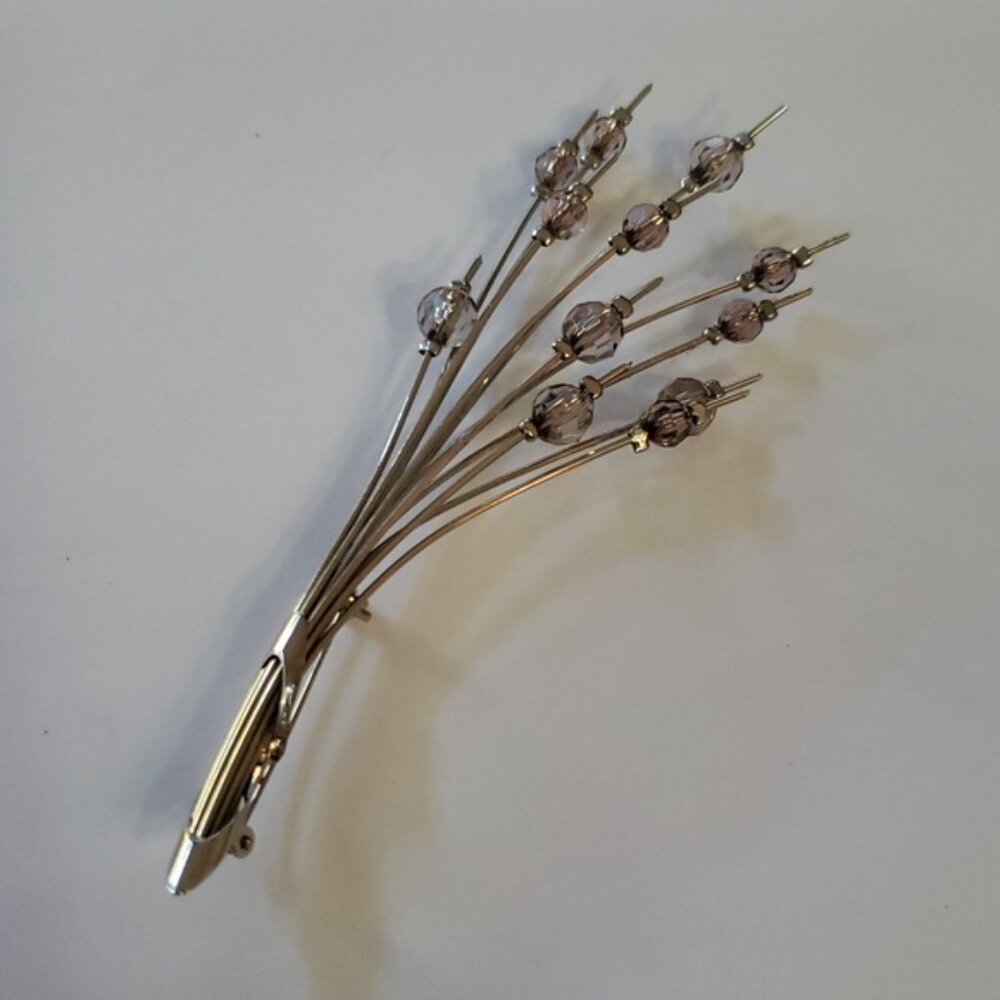 Elegant Silver and Purple Brooch